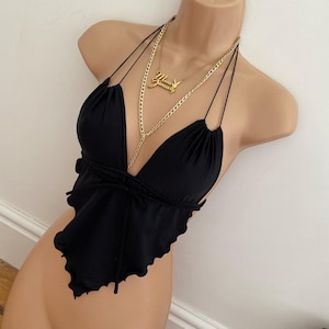 BEAU’ cintra’ black wavey halter