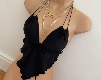 BEAU’ black wavey halter