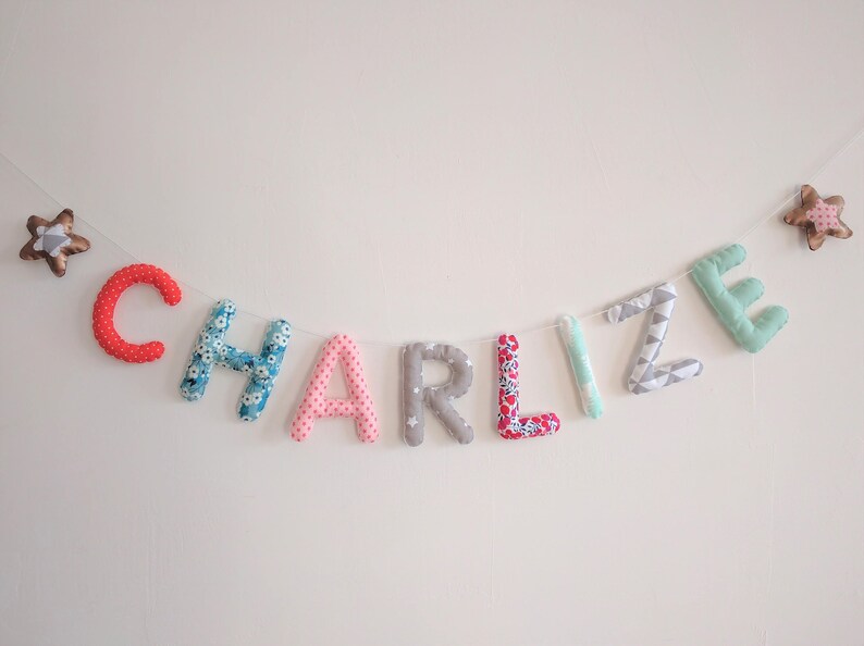 Fabric Name Garland/letters Banner/baby Room Decoration/wall Etsy