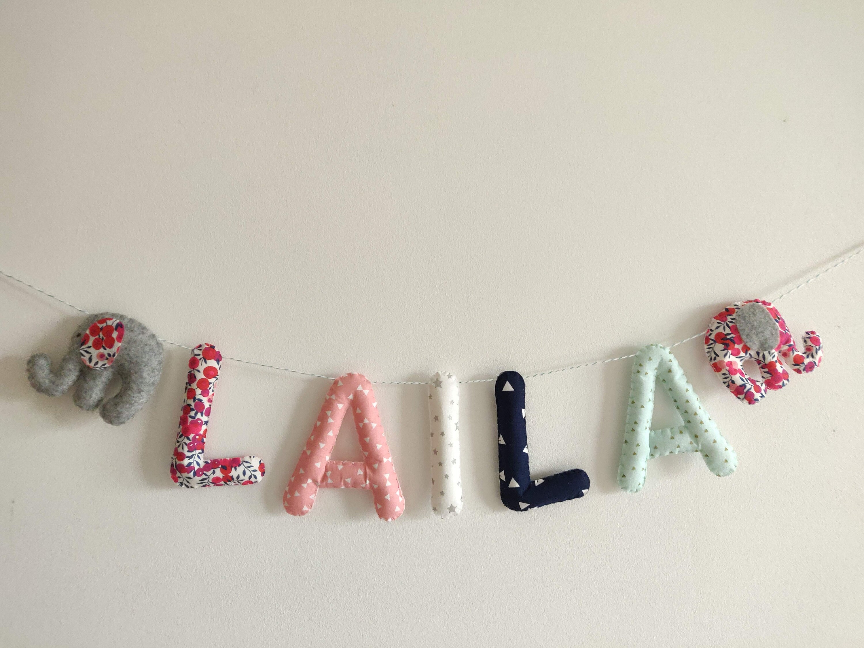 Guirlande Prénom Pour Chambre d' Enfant Éléphants