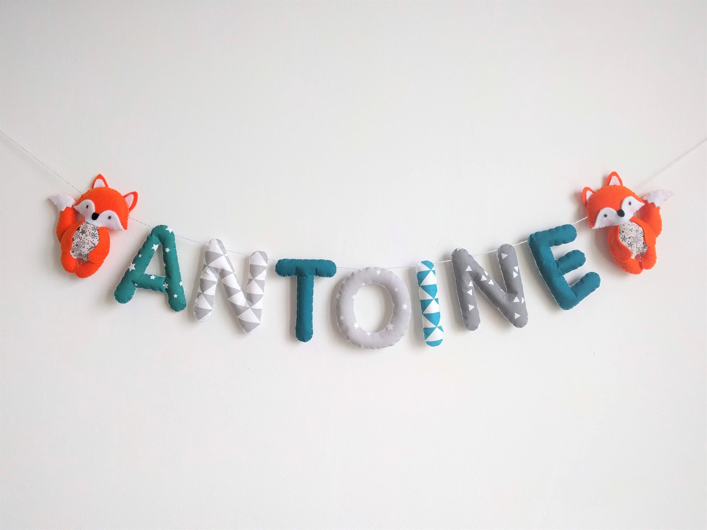 Guirlande Prénom Pour Chambre Enfant Renard Orange