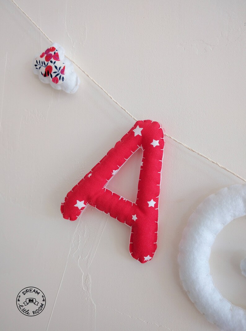 Fabric Name garland/Letters Banner/Baby room decoration/Wall Etsy