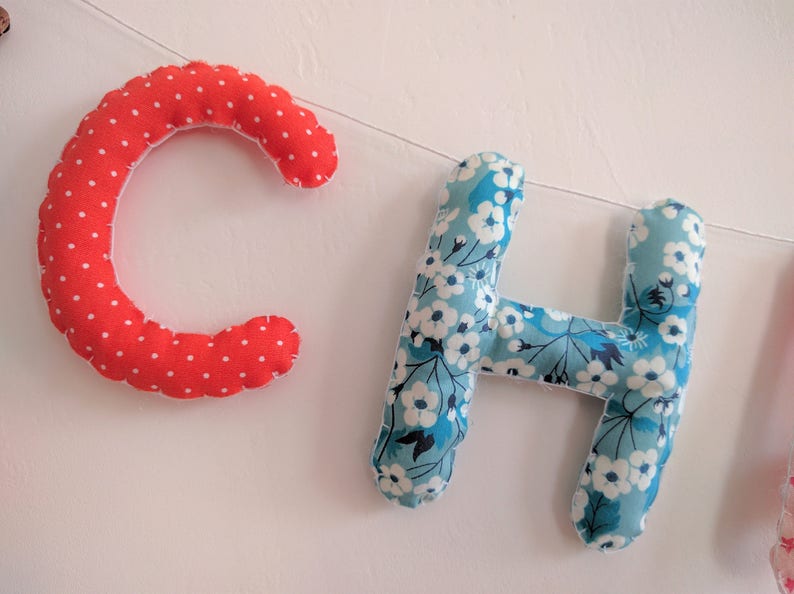 Fabric Name Garland/letters Banner/baby Room Decoration/wall Etsy