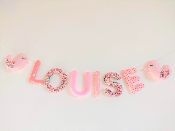 Guirlande Prenom Pour Chambre Enfant Liberty Rose Oiseau Etsy Guirlande Prenom Pour Chambre Enfant Liberty Rose Oiseau Etsy