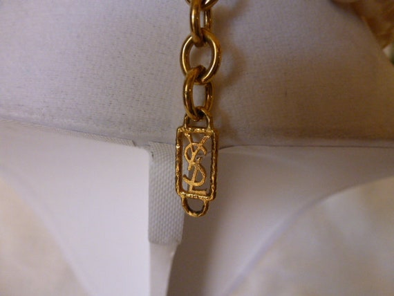 YSL Yves Saint Laurent 3 strand faux PEARL and CR… - image 6