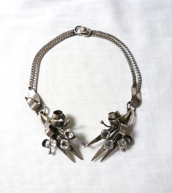RARE Joseff of Hollywood silver tone curly sea cut