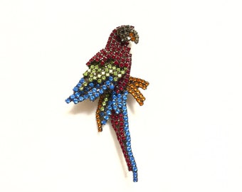 Bettina Von Walhof TREMBLER PARROT bird brooch pin