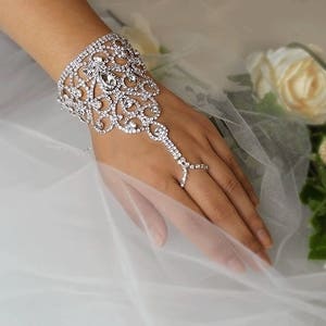 Wedding Rhinestone Silver Fingerless Gloves, Bridal Gloves, Applique Gloves, Crystal gloves, Accessories GL004 Silver(picture)