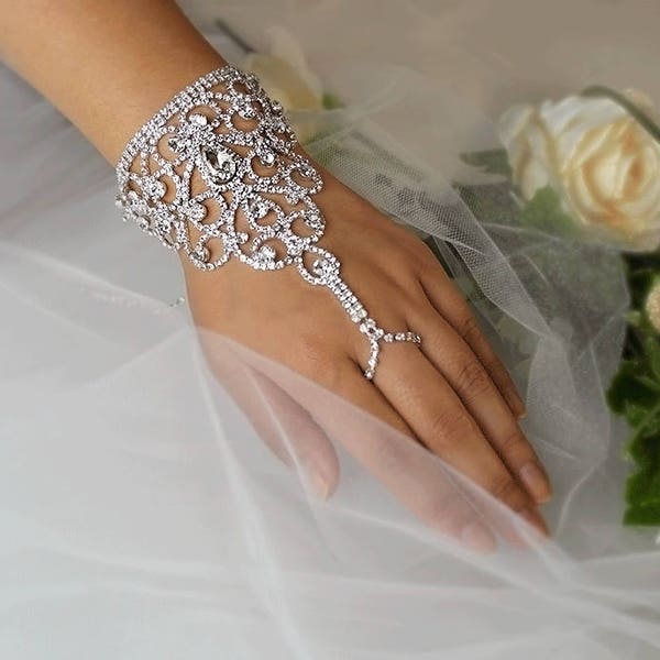 Wedding  Rhinestone Silver Fingerless Gloves, Bridal Gloves, Applique Gloves, Crystal gloves, Accessories -GL004