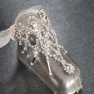 Kids Barefoot Sandals,Rose Gold Baby Foot Jewelry,Flower girl Rhinestone Foot Jewelry,Beach Footless Sandal,Wedding,Event Foot Jewelry-SD063