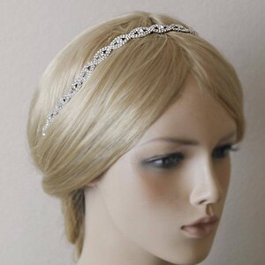 Silver Wedding Headband, Bridal Headpiece, Rhinestone Headband, Hair Tiara, Flower Girl,Hair Jewelry, Bridesmaid, Hair Accessory-HA011 image 4