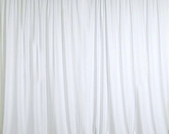 5FT W x10FT L Polyester Curtain Panel Backdrops With Rod Pockets,Photography Backdrop ,White, Ivory,Black,Color Wedding Curtain, Photo Booth