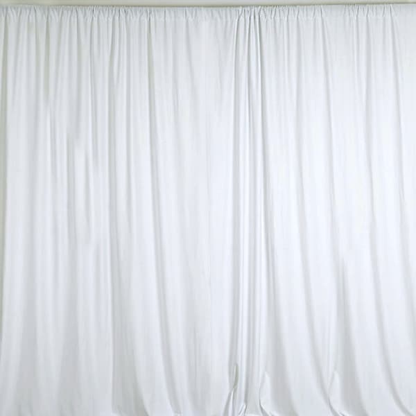 5FT W x10FT L Polyester Curtain Panel Backdrops With Rod Pockets,Photography Backdrop ,White, Ivory,Black,Color Wedding Curtain, Photo Booth