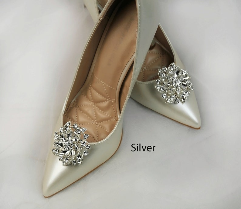 Rose Gold crystal Shoe Clips Bridal shoes Clips Jewelry Etsy