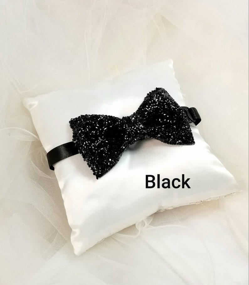 Wedding Rose Gold Crystal bow tie,Charcoal,Silver,Gold,Black Glitter bow tie, Adjustable PreTied bow tie,Groom,Groomsmen Accessories afbeelding 5