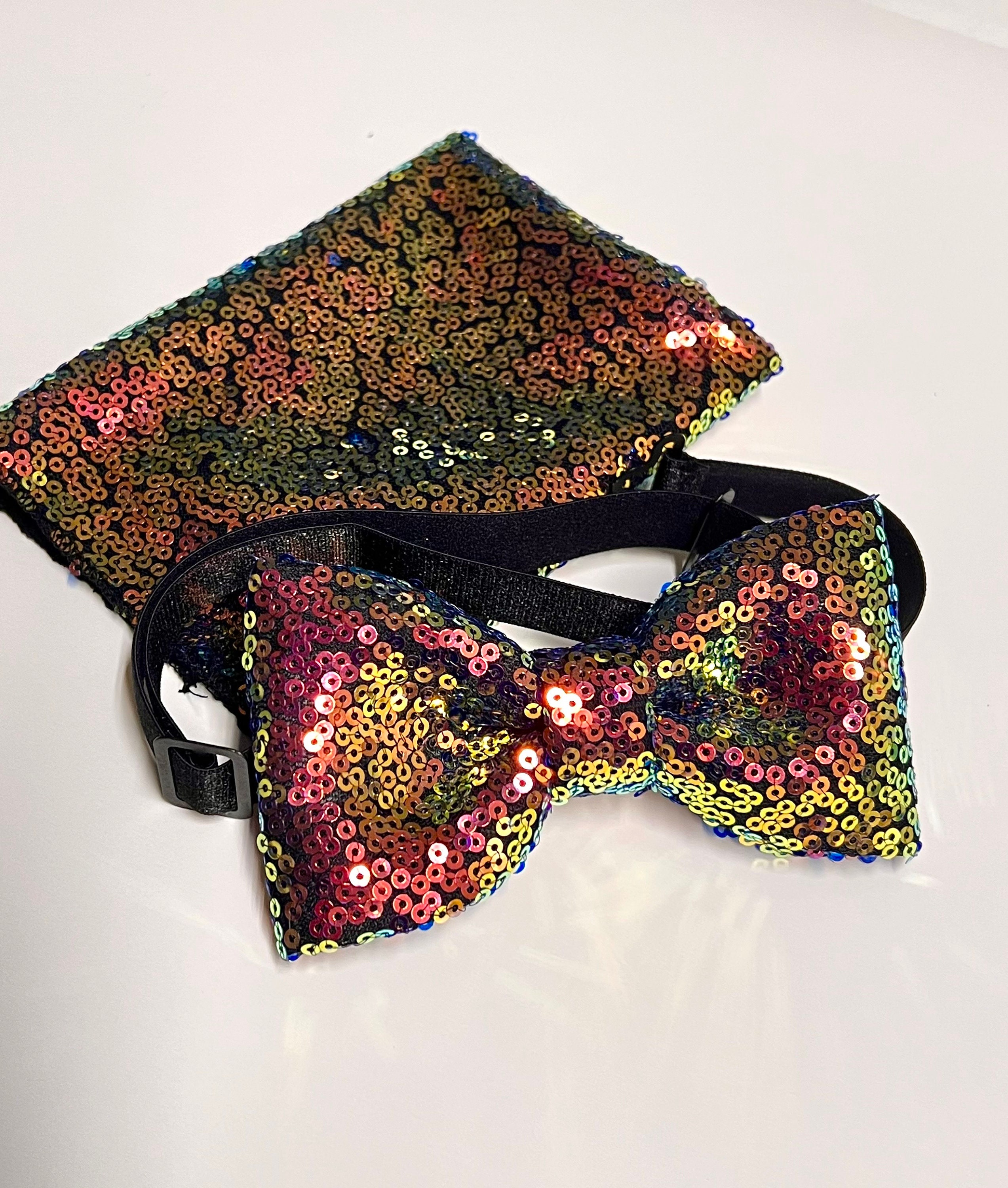 rainbow sequin tie