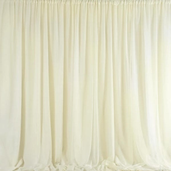 10 feet x 10 feet Ivory Sheer Voile Backdrop,Multi Size Wedding Ceremony Party Decorations,Sheer Organza Curtain Panel Backdrops -BD005