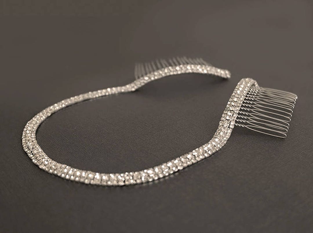 Silver Wedding Headband, Bridal Headpiece, Rhinestone Headband, Hair ...