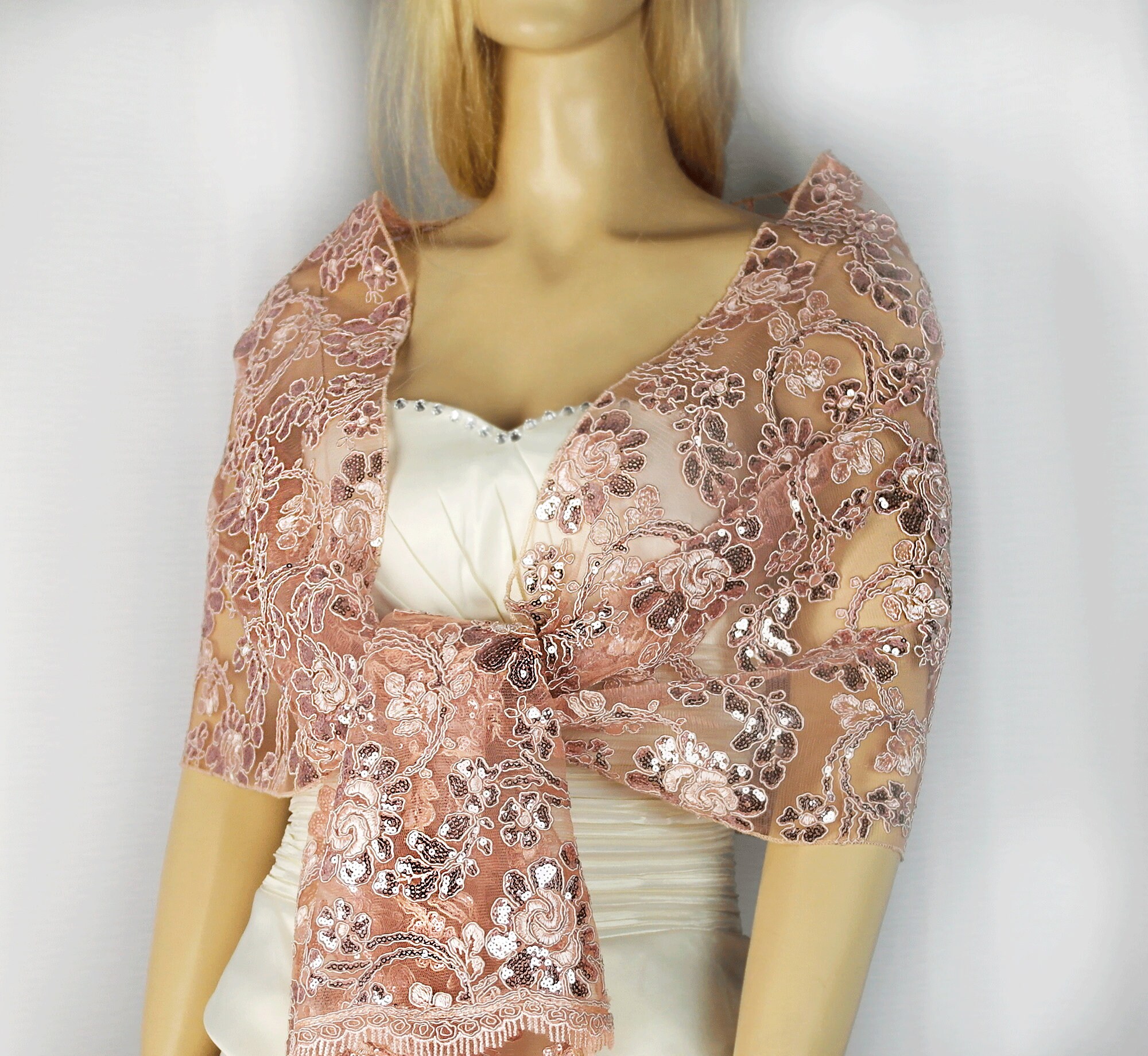 rose gold shawl wrap