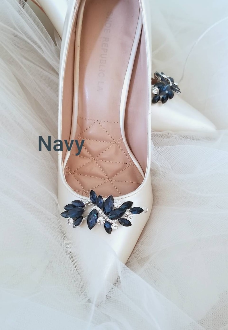 Rose Gold crystal Shoe Clips Bridal shoes Clips Jewelry Etsy