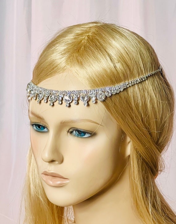 Vintage Rhinestone Wedding Headband, Bridal Hair Jewelry - Etsy display picture 1