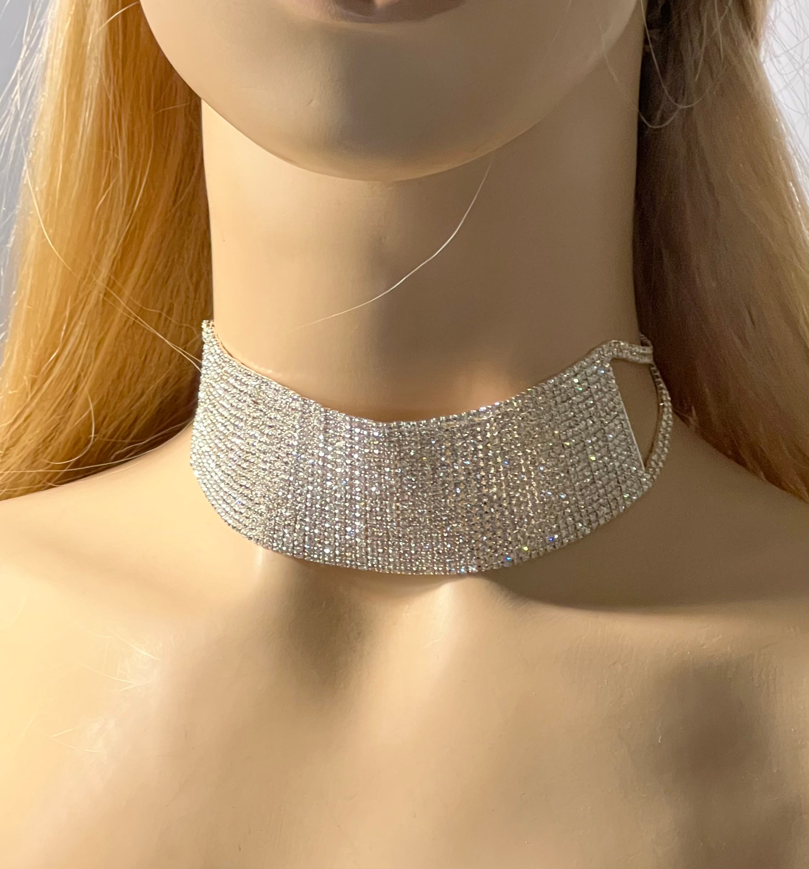 Crystal Rhinestone Choker Necklace, Bridal Wedding Jewelry - Etsy