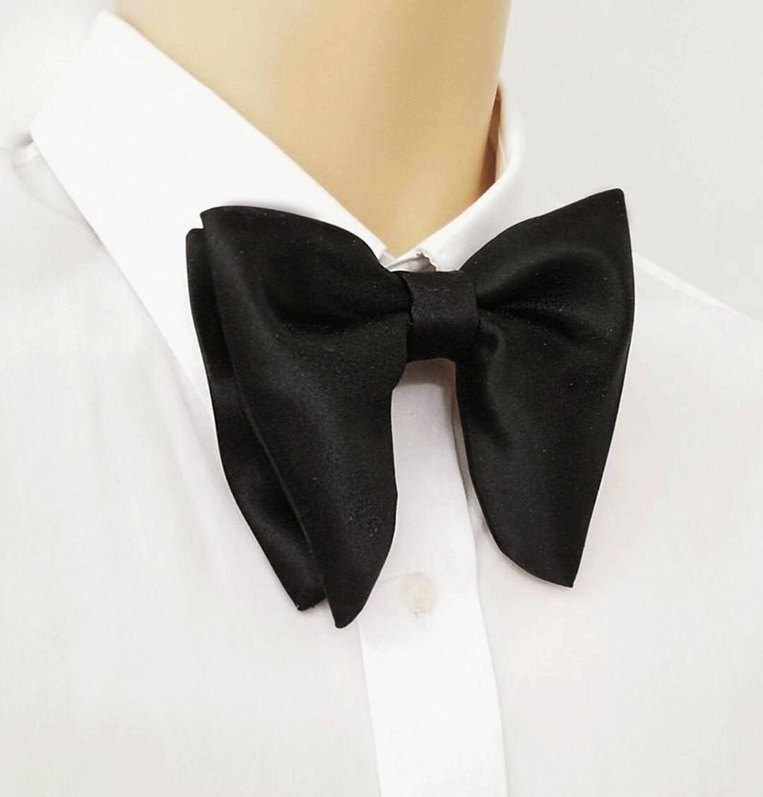 Butterfly Satin Bow Tie,black,blush Large Satin Bow Tie,pocket Square ...