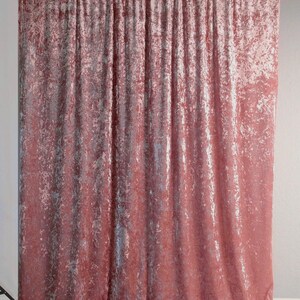 Dusty Rose Crushed Velvet Backdrop, 5x5 ft Wedding Photo Booth Curtain image 7