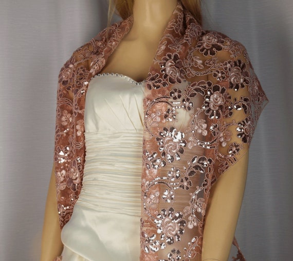 Rose gold sequin clearance shawl