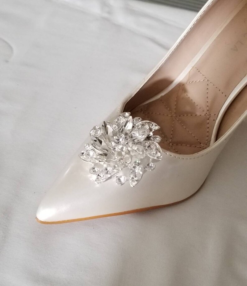 Rose Gold crystal Shoe Clips Bridal shoes Clips Jewelry Etsy