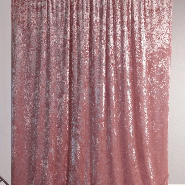 Dusty Rose Pink Crushed Velvet backdrop,Multi color Photo Booth Backdrop,Velvet Curtain for Wedding/ Party,Wedding Photo Boot-D006