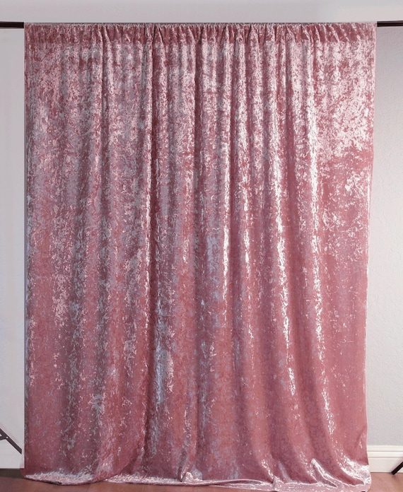 Dusty Rose Crushed Velvet Backdrop, 5x5 ft Wedding Photo Booth Curtain
