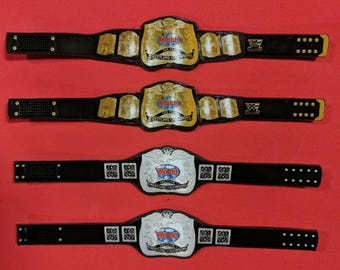 4 Custom Tag Team-riemen WWE WWF Ljn Big Rubber Guys (figuren niet inbegrepen)