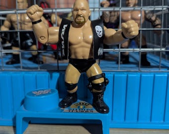 Gilet in pelle personalizzato WWF Stone Cold Austin Retro Hasbro (personaggi non inclusi)