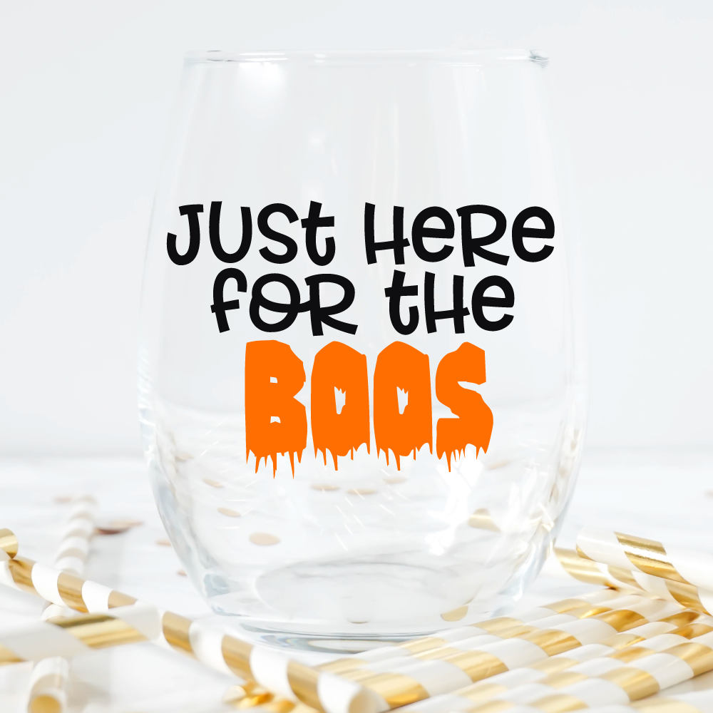 Just Here For The Boos Govino Stemless Wine Glass Cute Halloween Gifts Halloween Party 2017 Witch Fall Decorations Just Here For The Boos Govino Stemless Wine Glass Cute Halloween Gifts Halloween Party 2017 Witch Fall Decorations