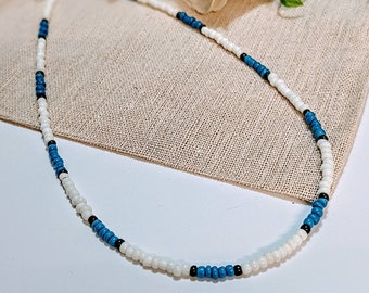 Seed bead necklace, beaded choker, seed bead necklace, minimal jewellery, layer necklace, jewellery for women and men, glass beads.