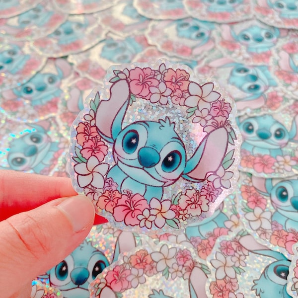 GLITTER Sticker - Disney Fanart Lilo and Stitch