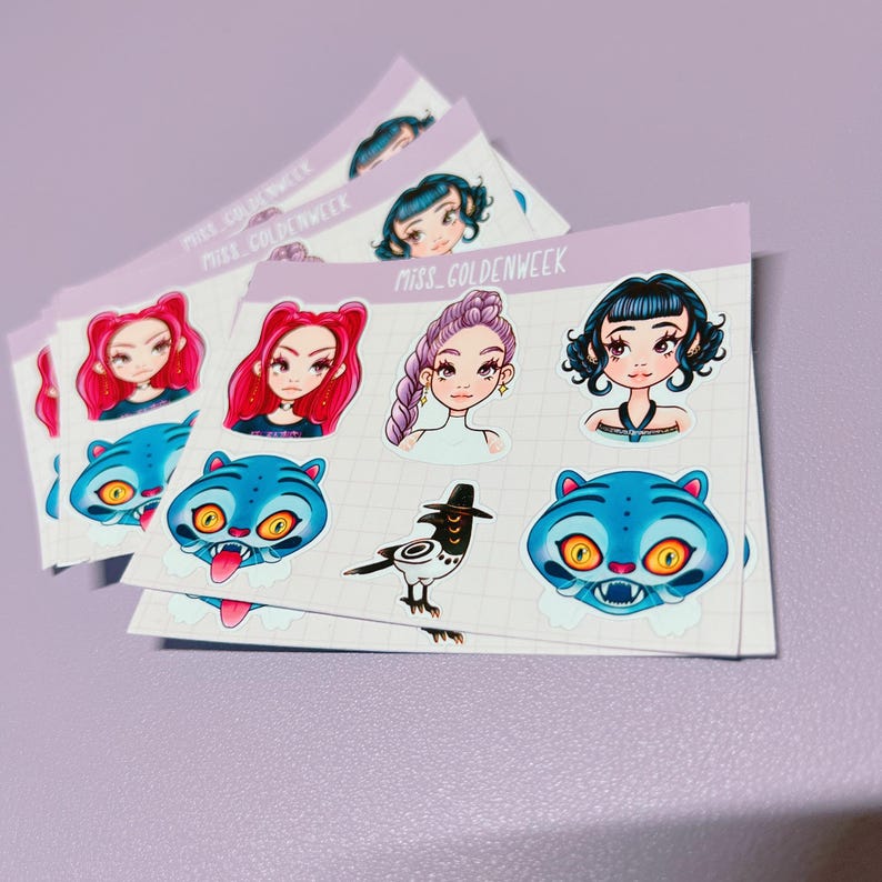 Mini Journaling Sticker Sheet - Huntrix - Kpop Demon Hunters Fanart ...