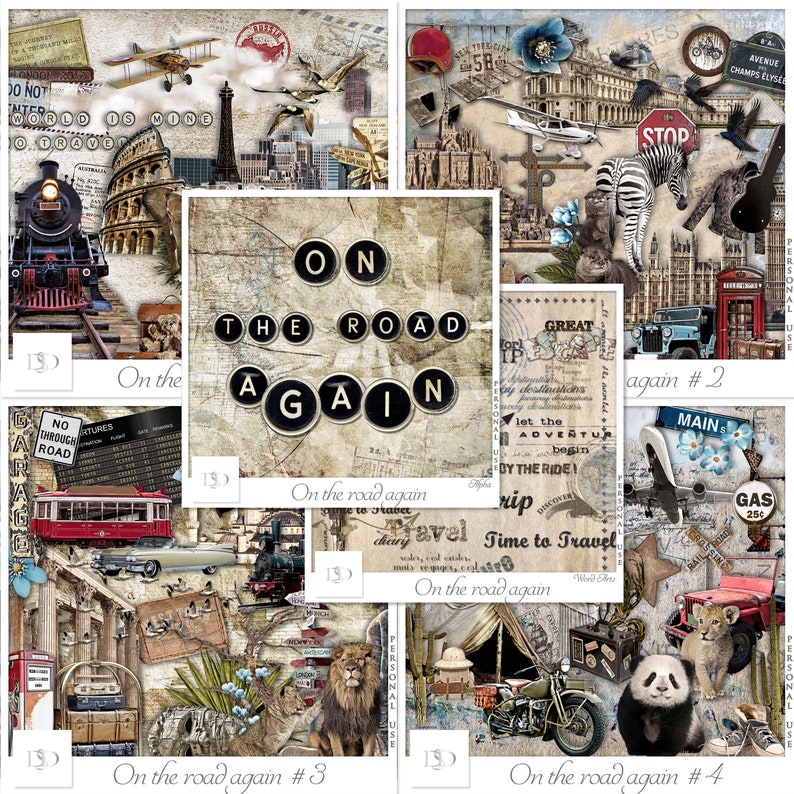 On The Road Again Collection Travel W Digital Popular Scrapbooking outlet -
