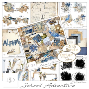 School Adventure - Digital Scrapbooking Collection - School - Scrapbook - Imprimable