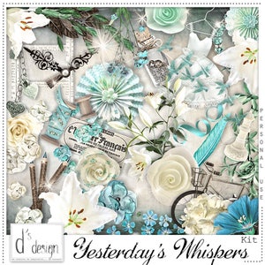 Yesterday's Whispers - Digital Scrapbooking Kit - Vintage - Scrapbook - Imprimable