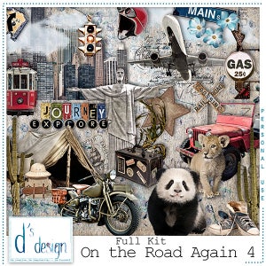 On The Road Again 4 - Digital Scrapbooking Kit - Travel - World - Adventure - Scrapbook - Imprimable