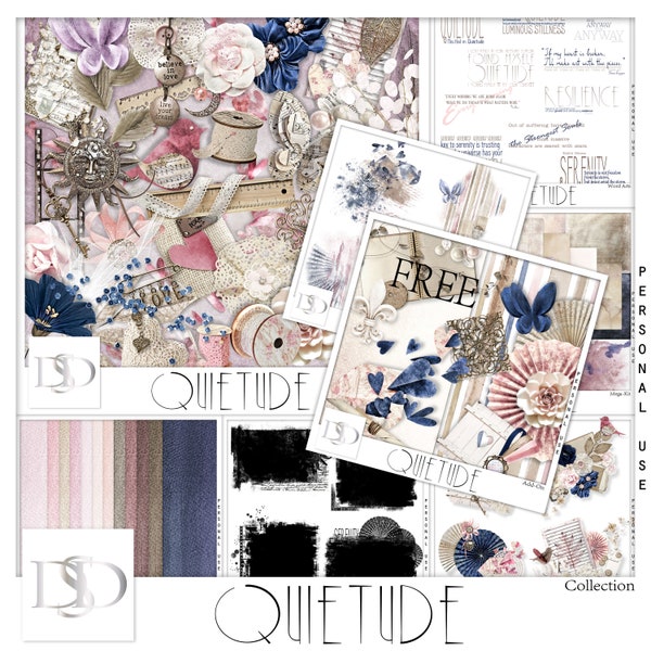 Quietude - Digital Scrapbooking Collection - Steampunk - Scrapbook - Imprimable