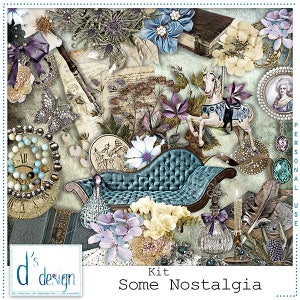 Some Nostalgia - Digital Scrapbooking Kit - Vintage - Scrapbook - Imprimable