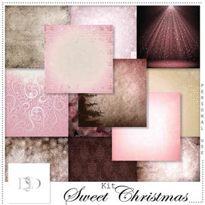 Sweet Christmas Digital Scrapbooking Kit Christmas Scrapbook Imprimable image 2