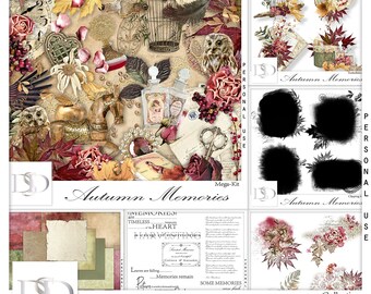 Autumn Memories - Digital Scrapbooking Collection - Autumn - Scrapbook - Imprimable