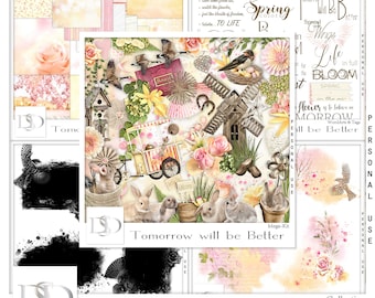 Tomorrow will be Better - Digital Scrapbooking Collection - Scrapbook - Imprimable - Floral