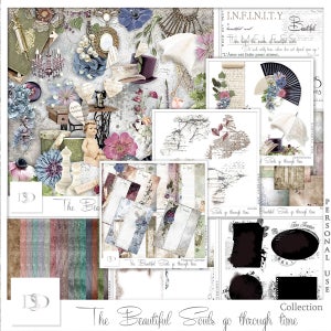 Le anime belle andare attraverso il tempo - Digital Scrapbook Scrapbooking collezione - Vintage - - stampabile