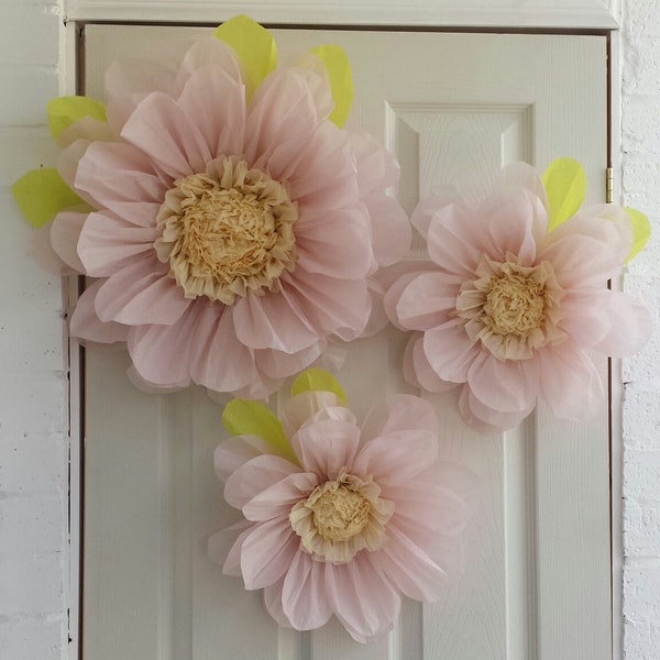 Pompons en papier fleurs mariages décorations fleurs mur toile de fond anniversaire blanc rose choisir les couleurs disponibles