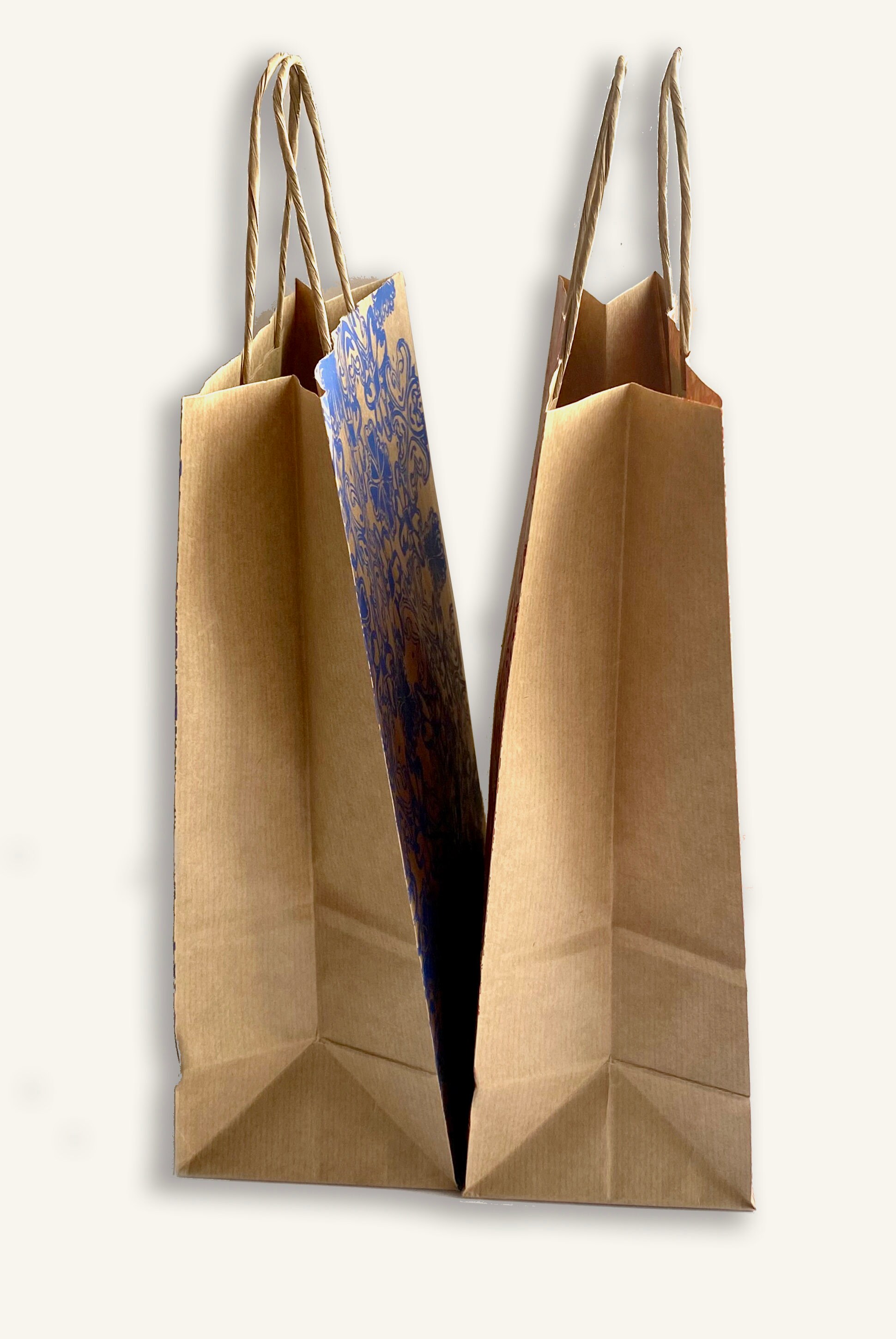 Large Hand Printed Recycled Paper Gift Bags in Elegant Swirl Etsy